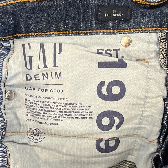 GAP Denim High Waisted Medium Wash True Skinny Jeans Size 31 Waist - Picture 4 of 6